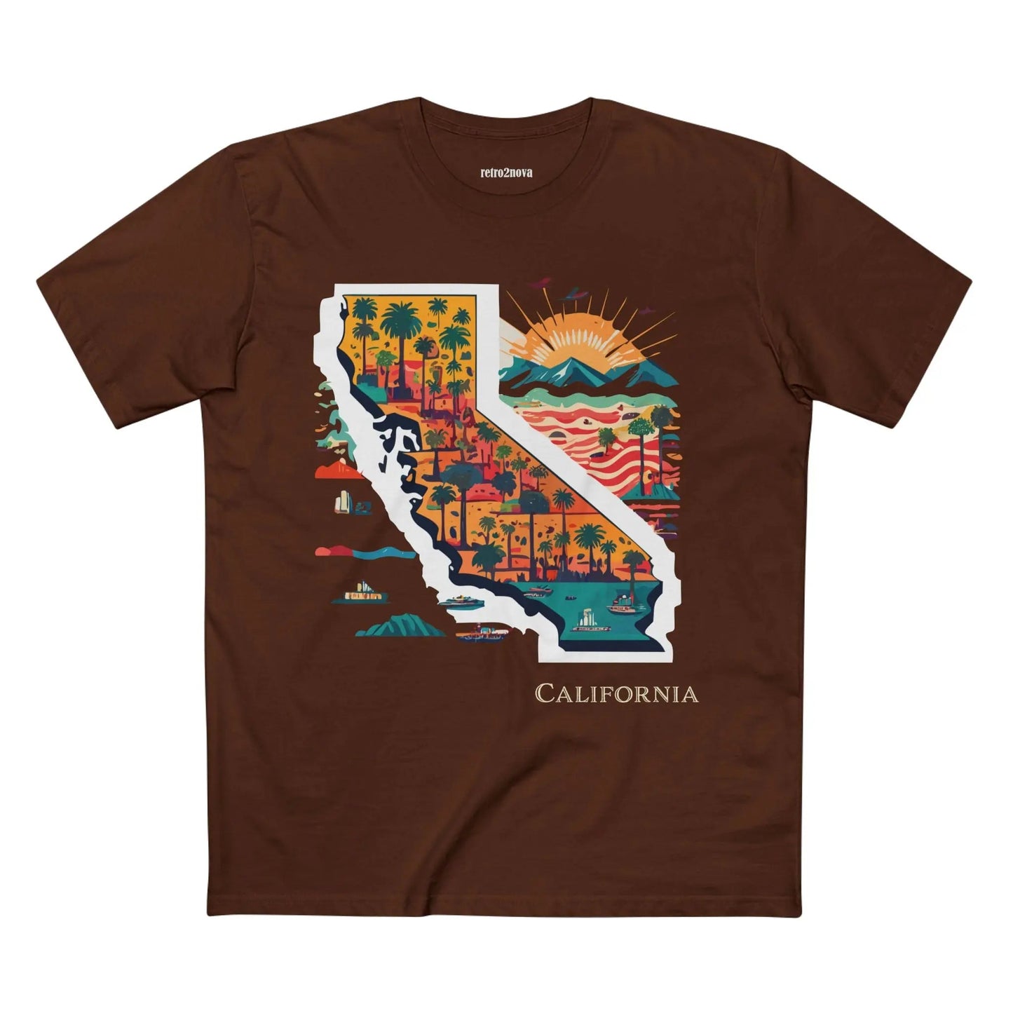 California State Shirt Unisex Premium Cotton Tee With Original Art Design Retro2Nova