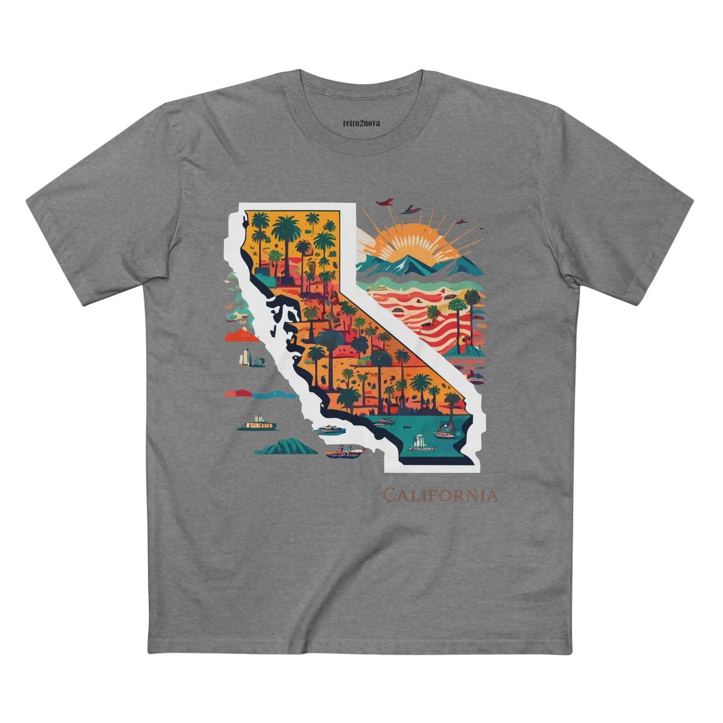 California State Shirt Unisex Premium Cotton Tee With Original Art Design Retro2Nova