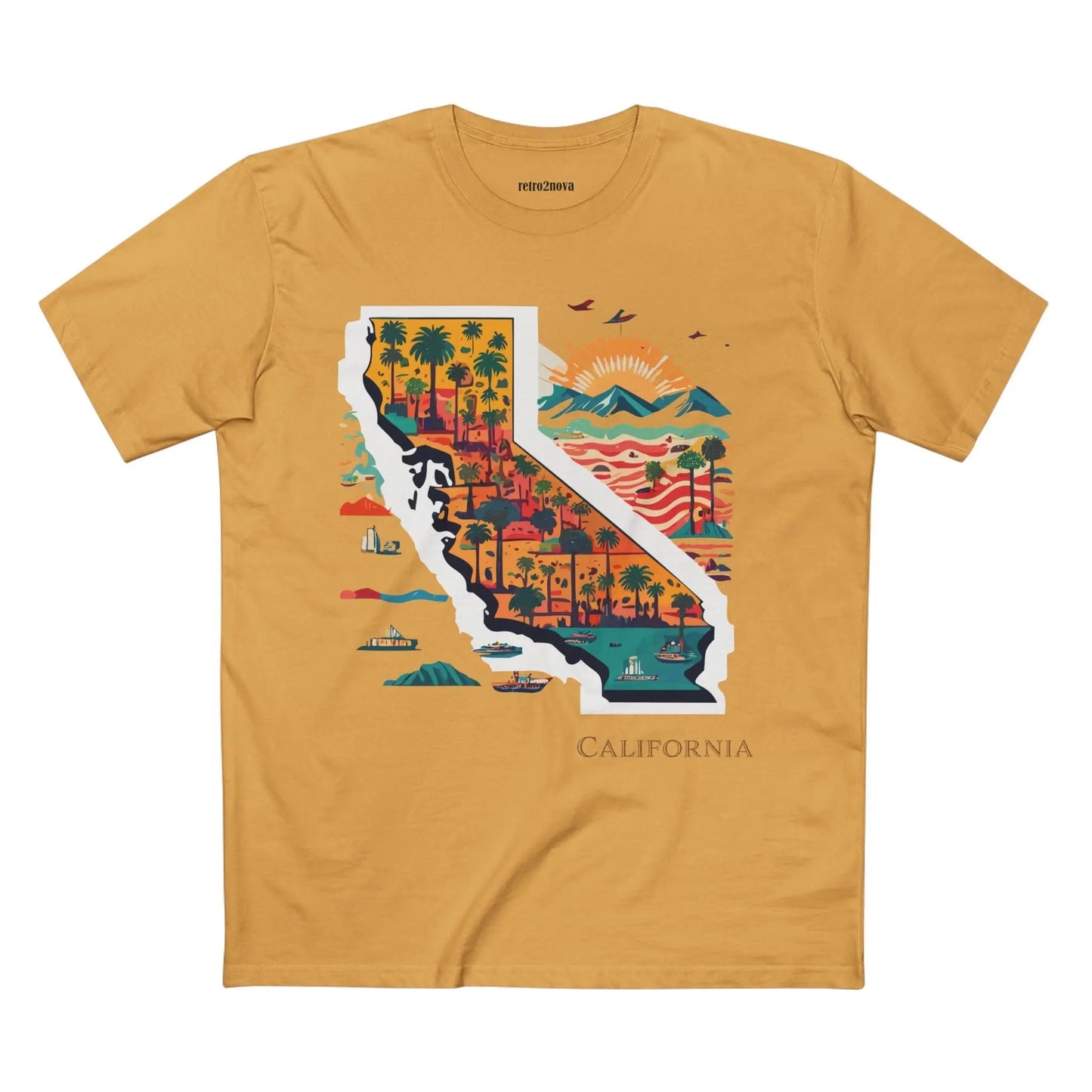 California State Shirt Unisex Premium Cotton Tee With Original Art Design Retro2Nova