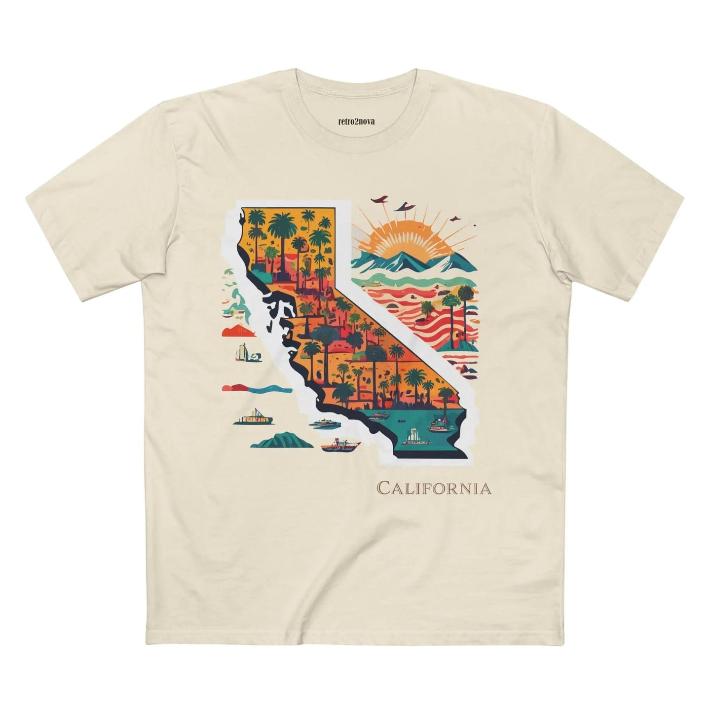California State Shirt Unisex Premium Cotton Tee With Original Art Design Retro2Nova