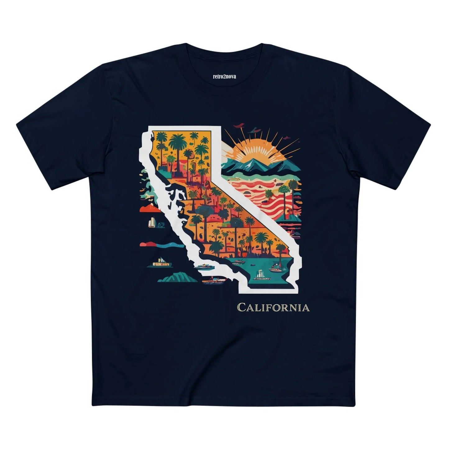 California State Shirt Unisex Premium Cotton Tee With Original Art Design Retro2Nova