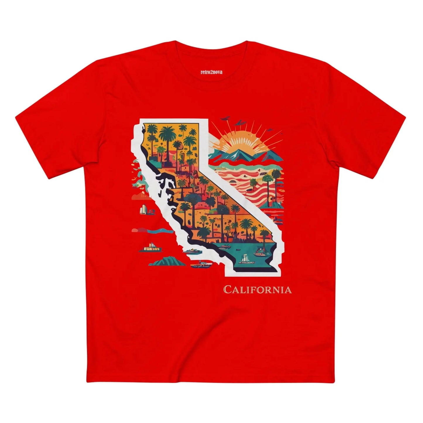 California State Shirt Unisex Premium Cotton Tee With Original Art Design Retro2Nova