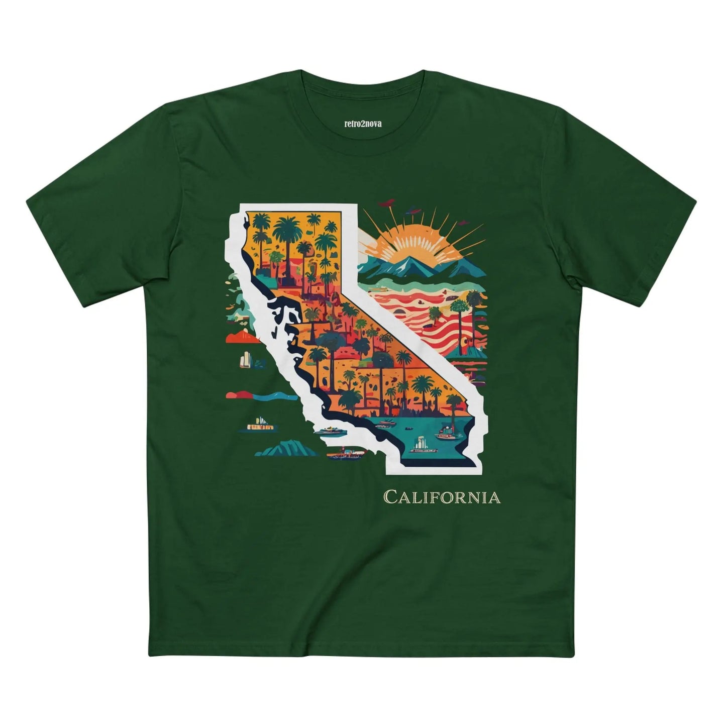 California State Shirt Unisex Premium Cotton Tee With Original Art Design Retro2Nova
