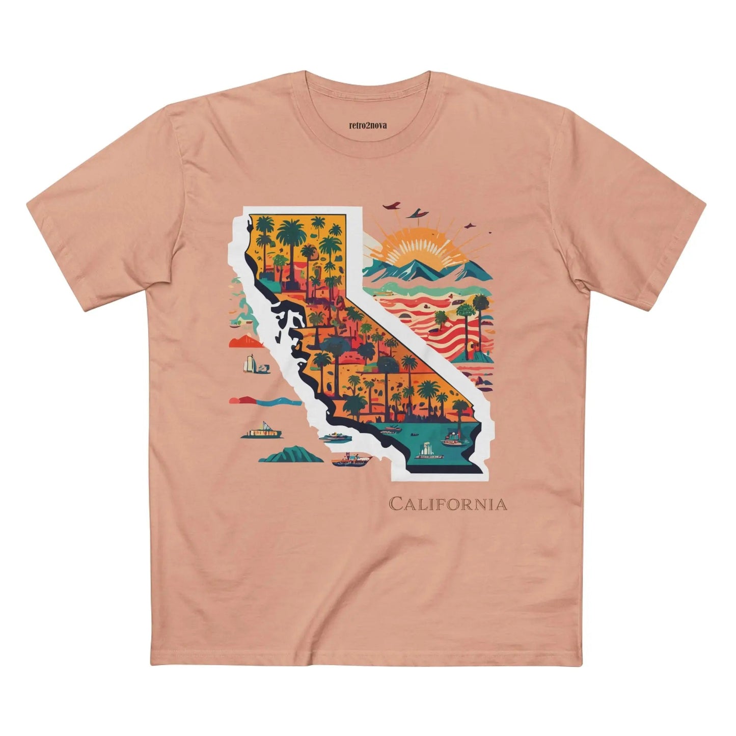 California State Shirt Unisex Premium Cotton Tee With Original Art Design Retro2Nova