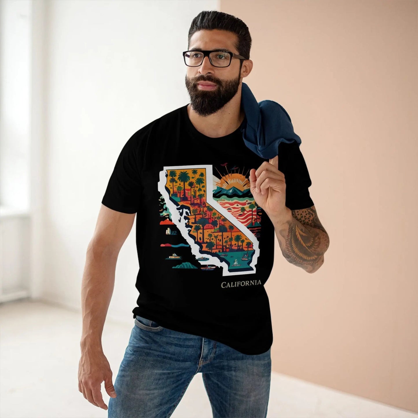 California State Shirt Unisex Premium Cotton Tee With Original Art Design Retro2Nova