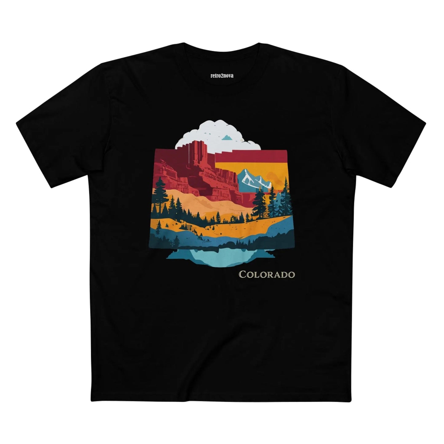 Colorado State Shirt Unisex Premium Cotton Tee With Original Art Design Retro2Nova