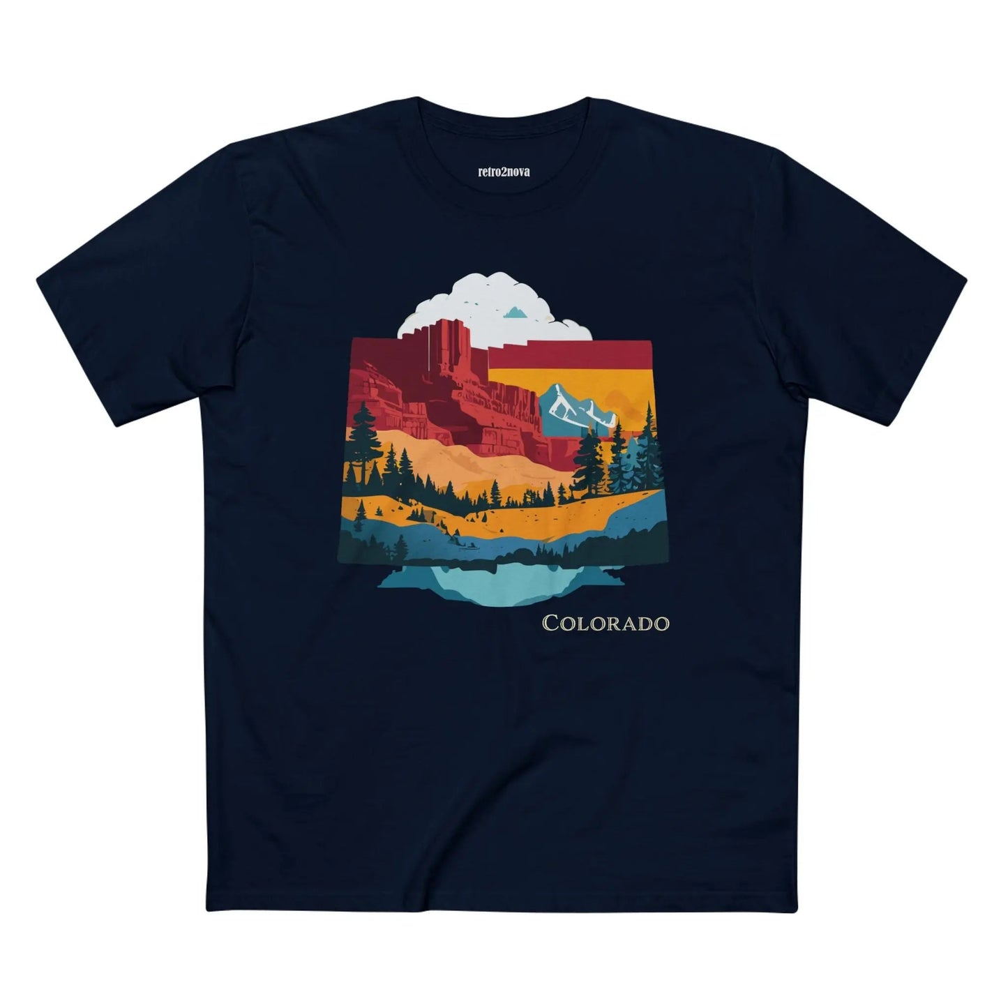 Colorado State Shirt Unisex Premium Cotton Tee With Original Art Design Retro2Nova