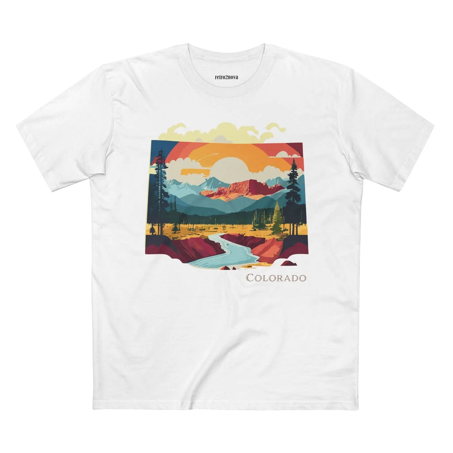 Colorado State Shirt Unisex Premium Cotton Tee With Original Art Design Retro2Nova