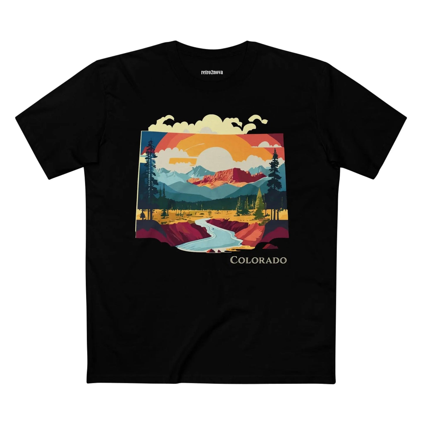 Colorado State Shirt Unisex Premium Cotton Tee With Original Art Design Retro2Nova
