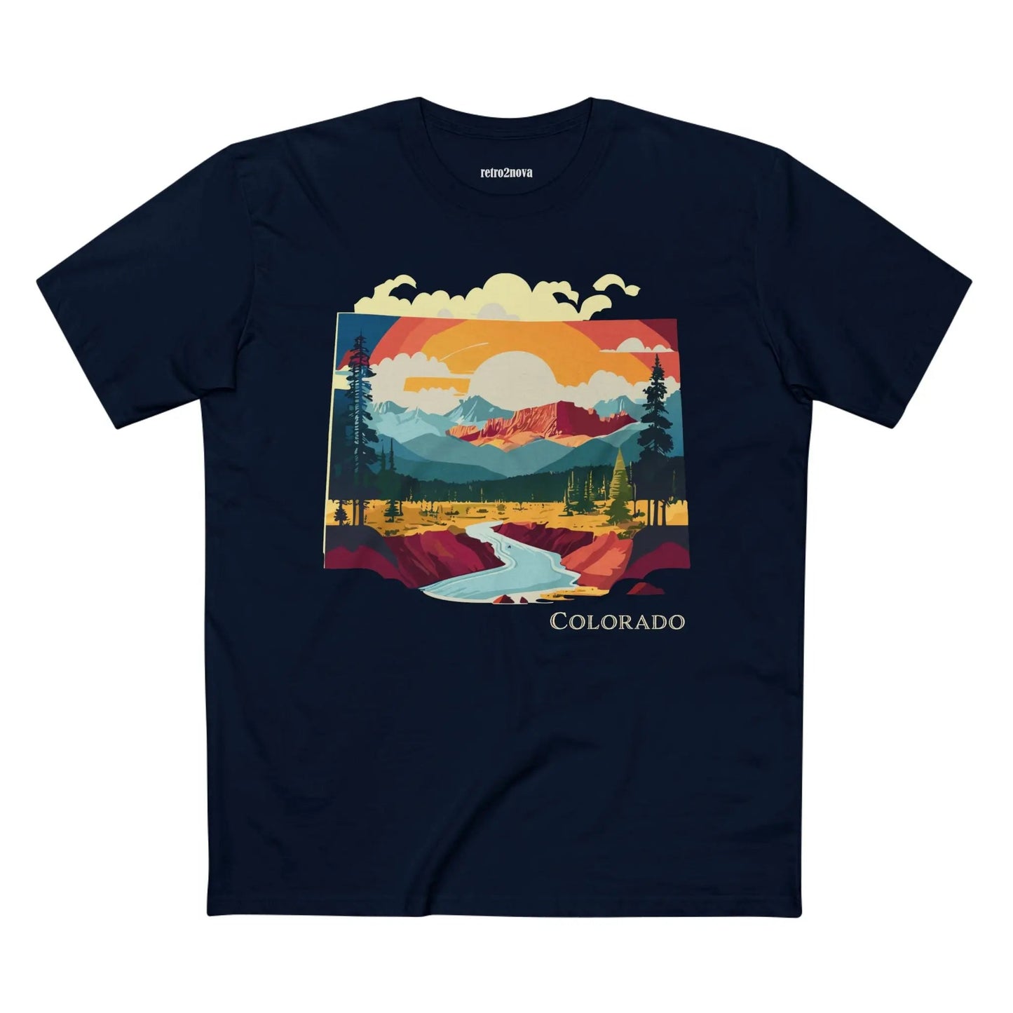 Colorado State Shirt Unisex Premium Cotton Tee With Original Art Design Retro2Nova