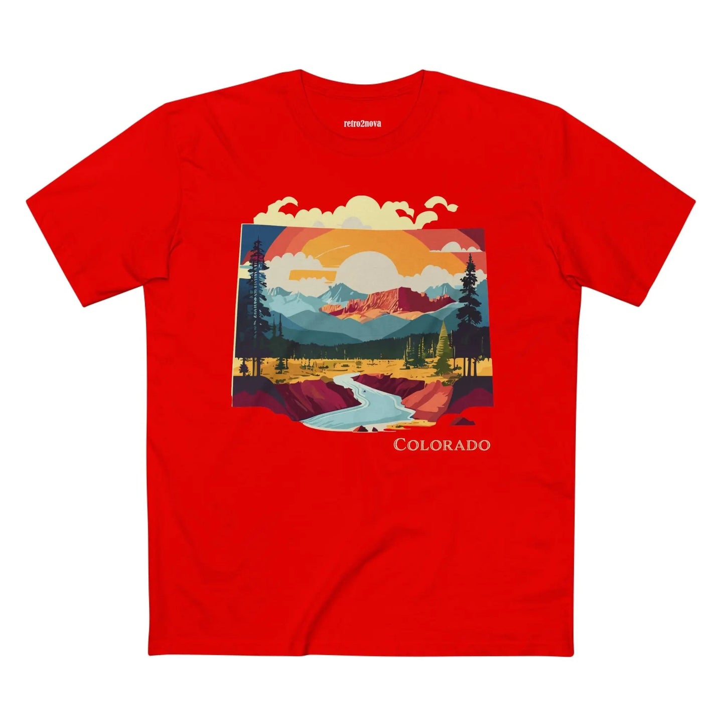Colorado State Shirt Unisex Premium Cotton Tee With Original Art Design Retro2Nova