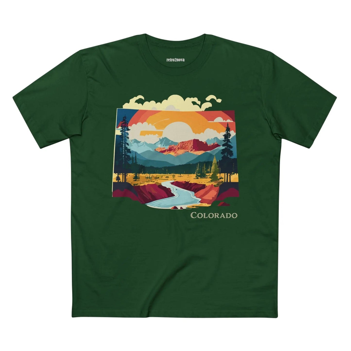 Colorado State Shirt Unisex Premium Cotton Tee With Original Art Design Retro2Nova