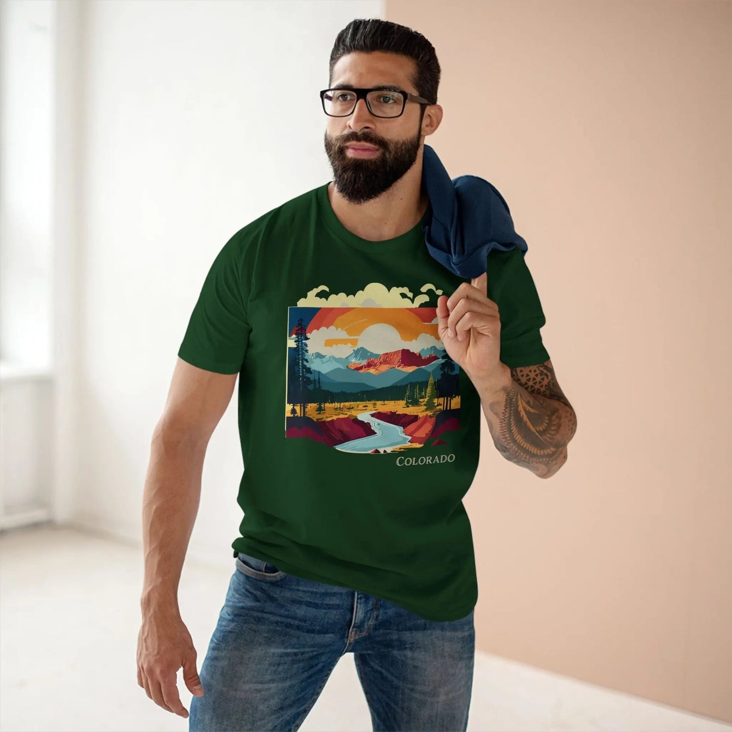 Colorado State Shirt Unisex Premium Cotton Tee With Original Art Design Retro2Nova