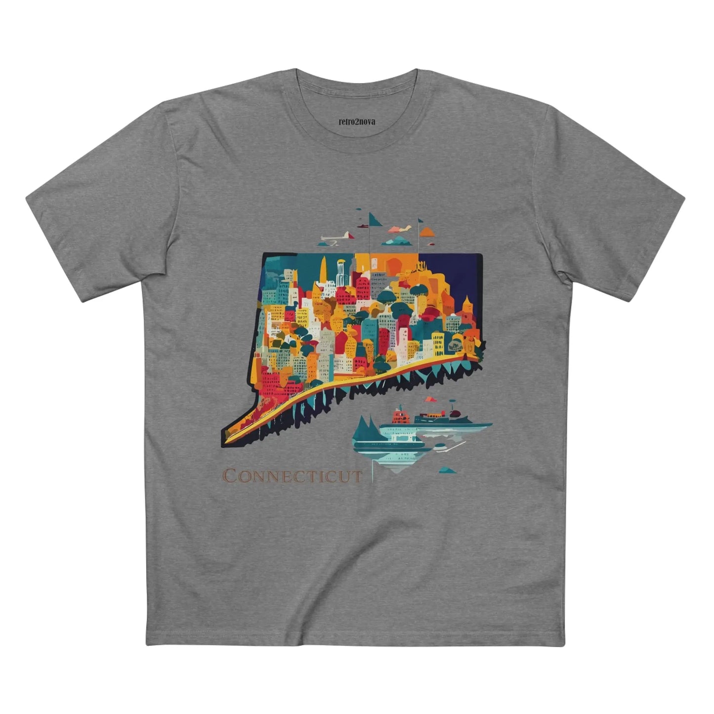 Connecticut State Shirt Unisex Premium Cotton Tee With Original Art By Retro2Nova