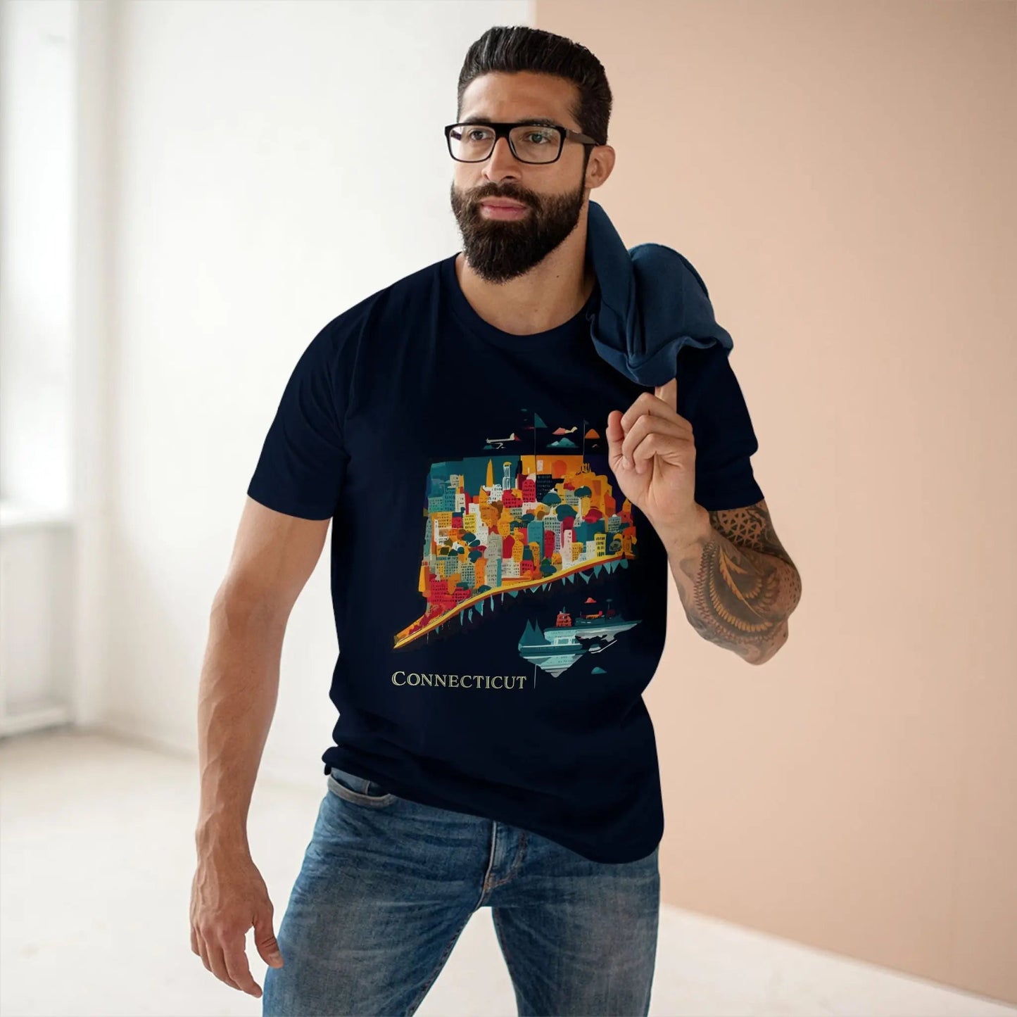 Connecticut State Shirt Unisex Premium Cotton Tee With Original Art By Retro2Nova