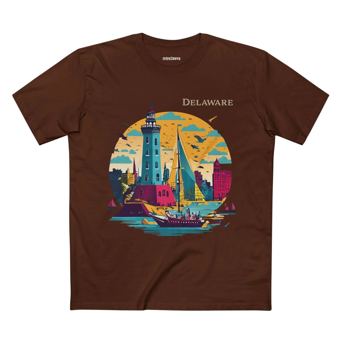Delaware State Shirt Unisex Premium Cotton Tee With Original Art By Retro2Nova Collection