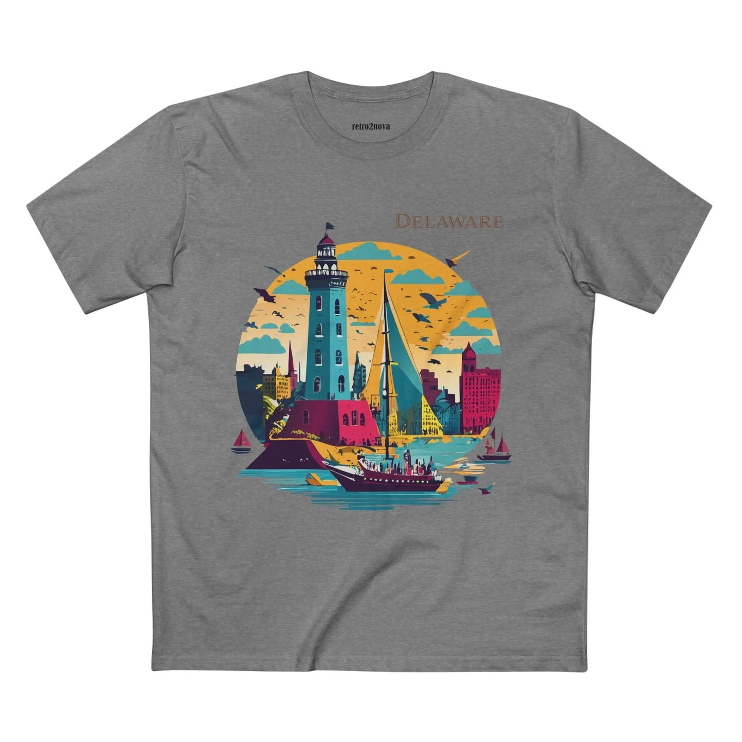 Delaware State Shirt Unisex Premium Cotton Tee With Original Art By Retro2Nova Collection