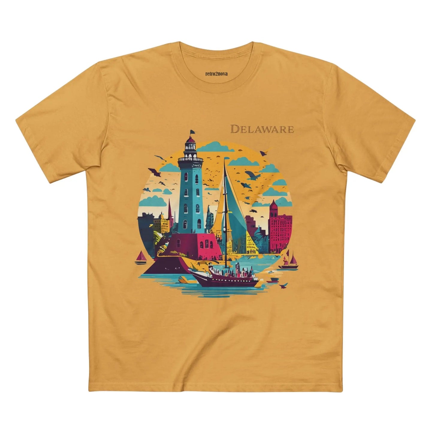 Delaware State Shirt Unisex Premium Cotton Tee With Original Art By Retro2Nova Collection