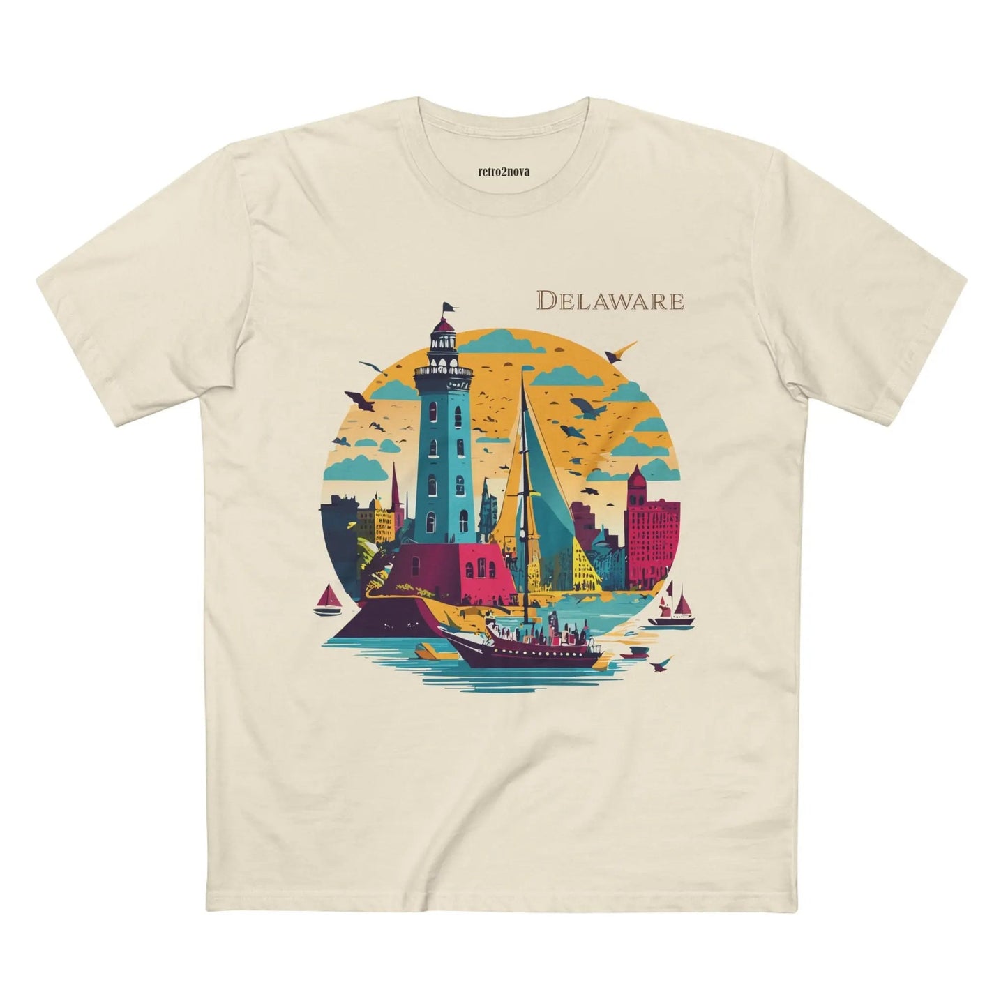 Delaware State Shirt Unisex Premium Cotton Tee With Original Art By Retro2Nova Collection