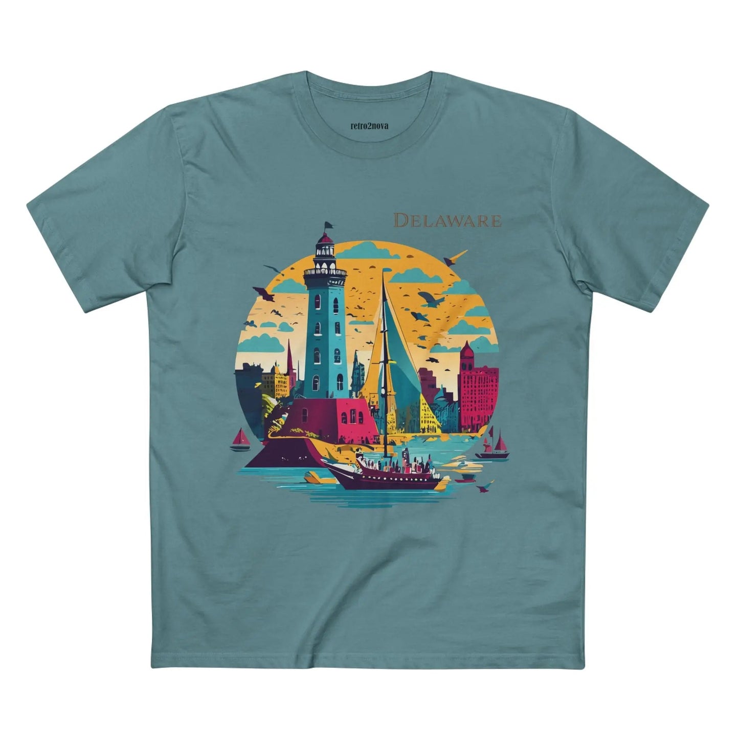 Delaware State Shirt Unisex Premium Cotton Tee With Original Art By Retro2Nova Collection