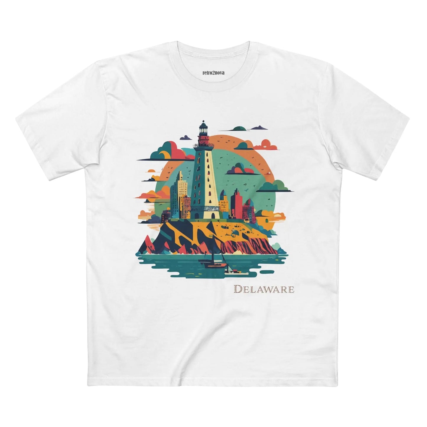 Delaware State Shirt Unisex Premium Cotton Tee With Original Art Design By Retro2Nova