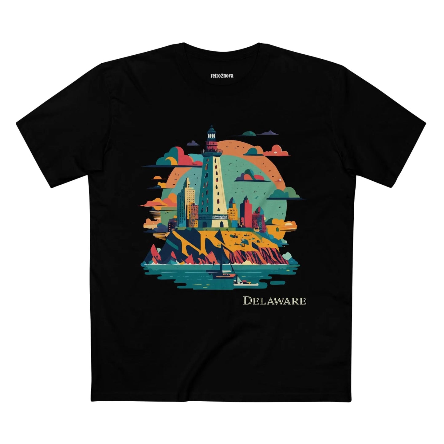 Delaware State Shirt Unisex Premium Cotton Tee With Original Art Design By Retro2Nova