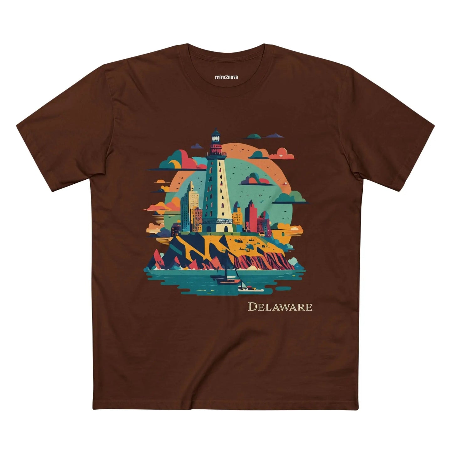 Delaware State Shirt Unisex Premium Cotton Tee With Original Art Design By Retro2Nova