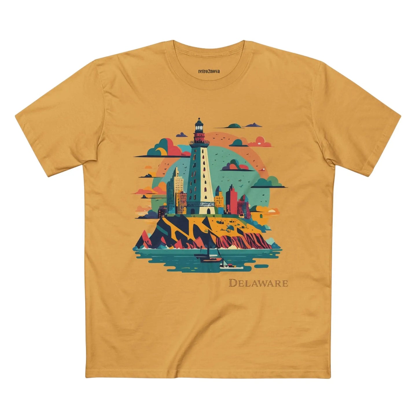 Delaware State Shirt Unisex Premium Cotton Tee With Original Art Design By Retro2Nova