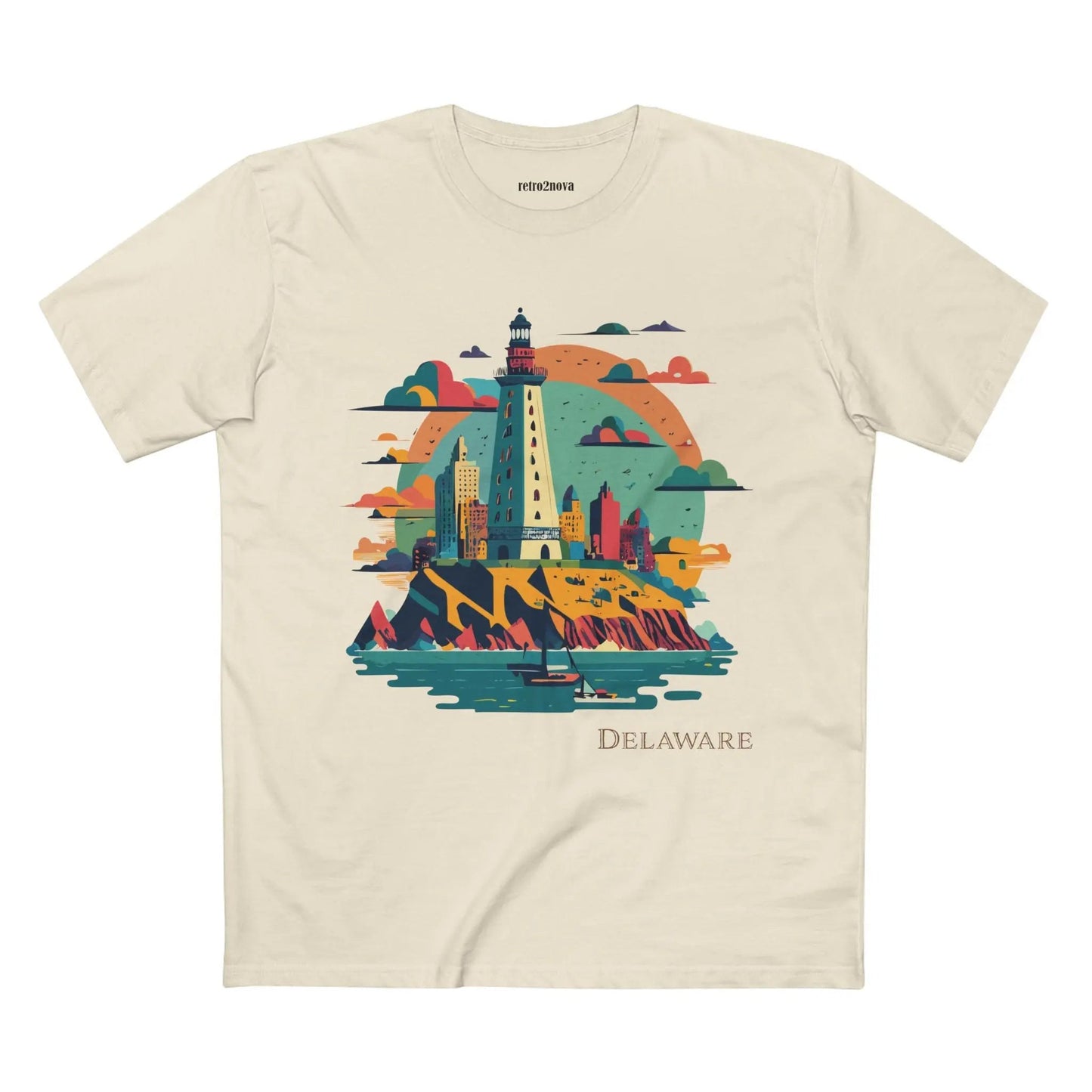 Delaware State Shirt Unisex Premium Cotton Tee With Original Art Design By Retro2Nova