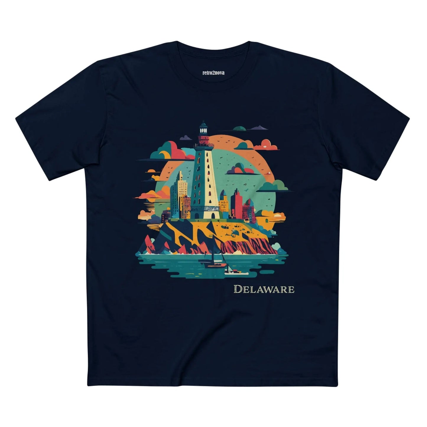 Delaware State Shirt Unisex Premium Cotton Tee With Original Art Design By Retro2Nova