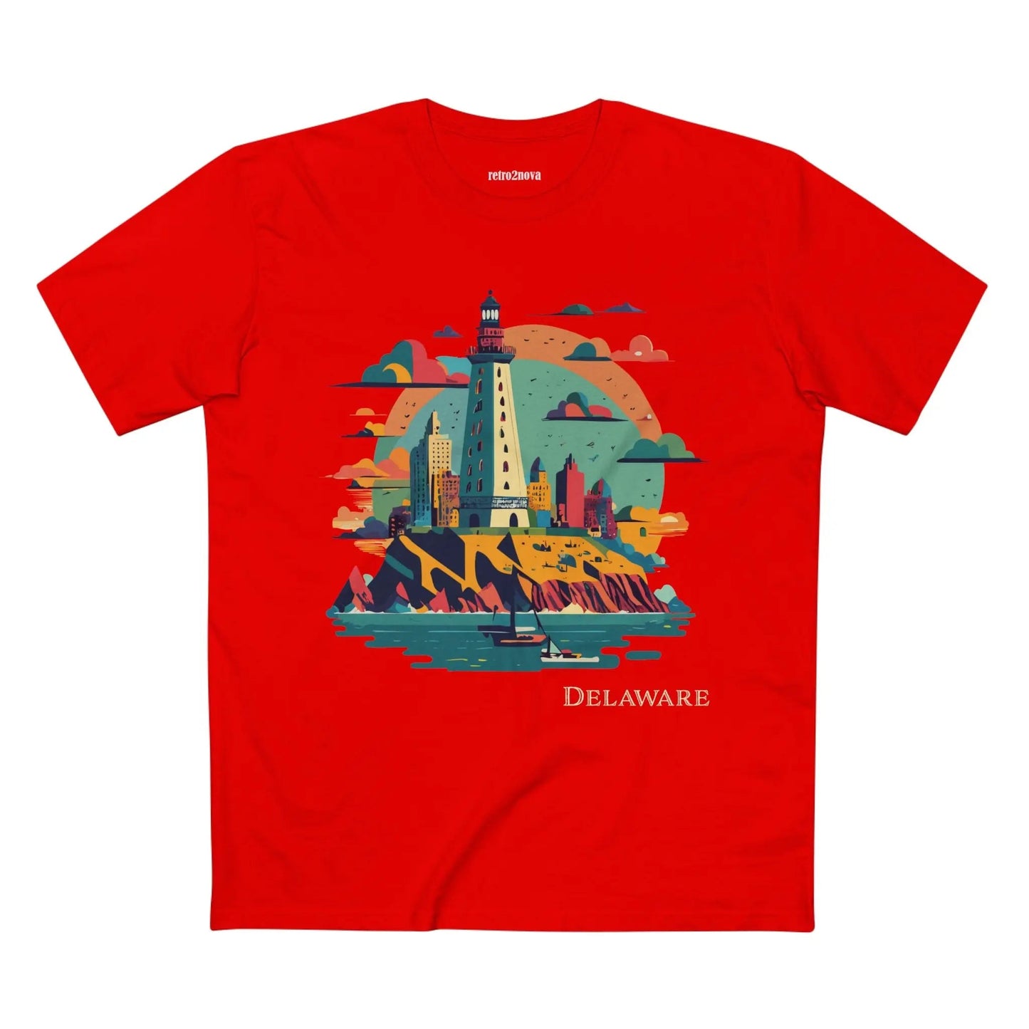 Delaware State Shirt Unisex Premium Cotton Tee With Original Art Design By Retro2Nova