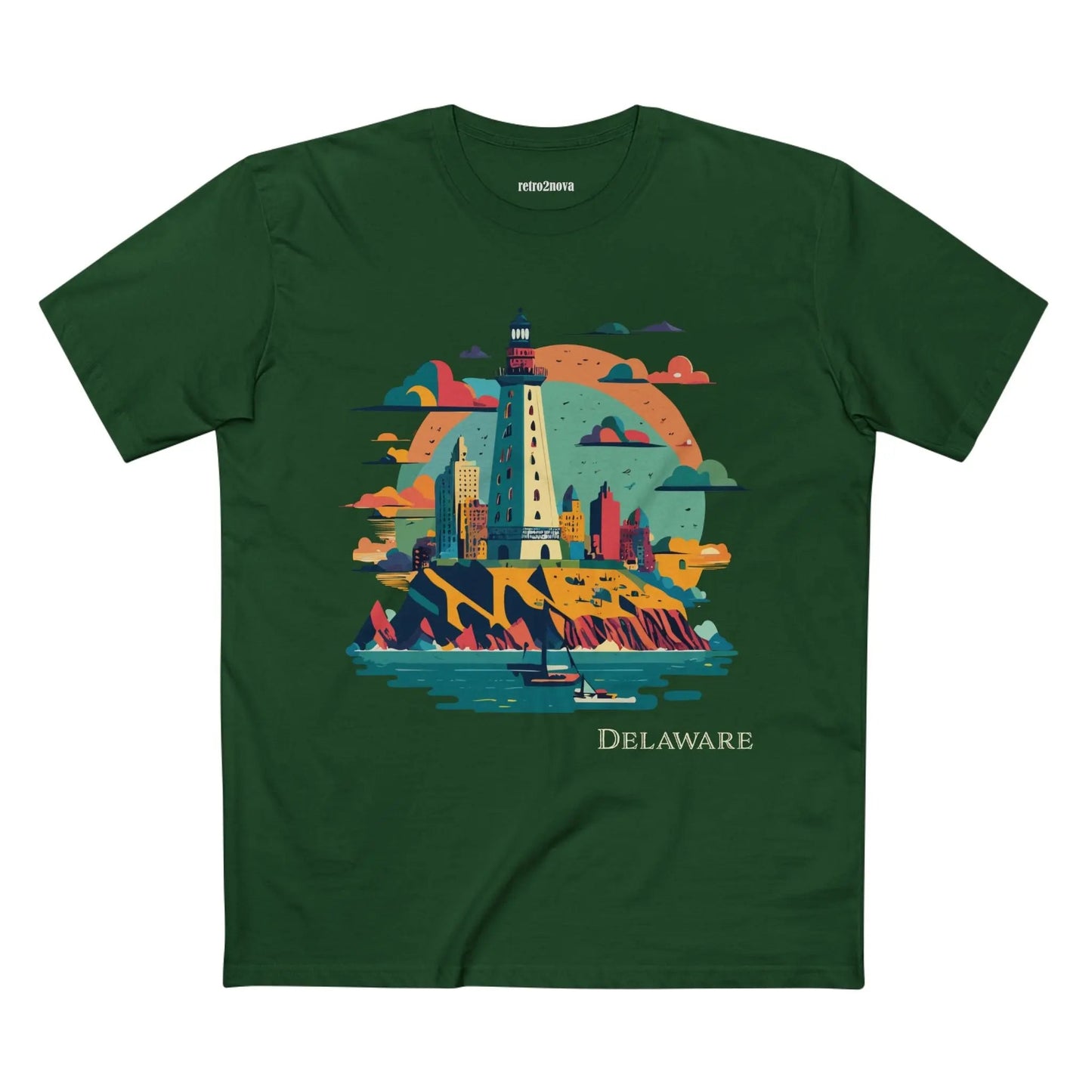 Delaware State Shirt Unisex Premium Cotton Tee With Original Art Design By Retro2Nova