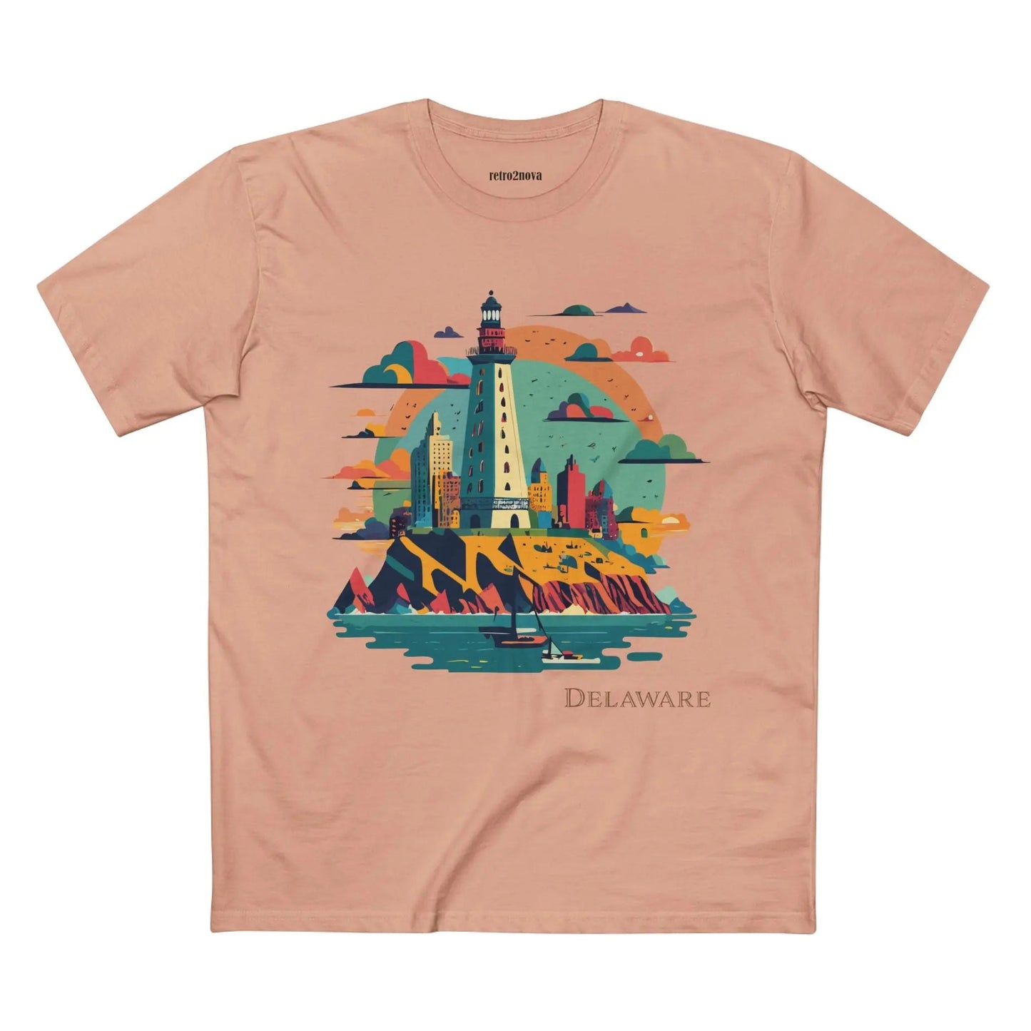 Delaware State Shirt Unisex Premium Cotton Tee With Original Art Design By Retro2Nova