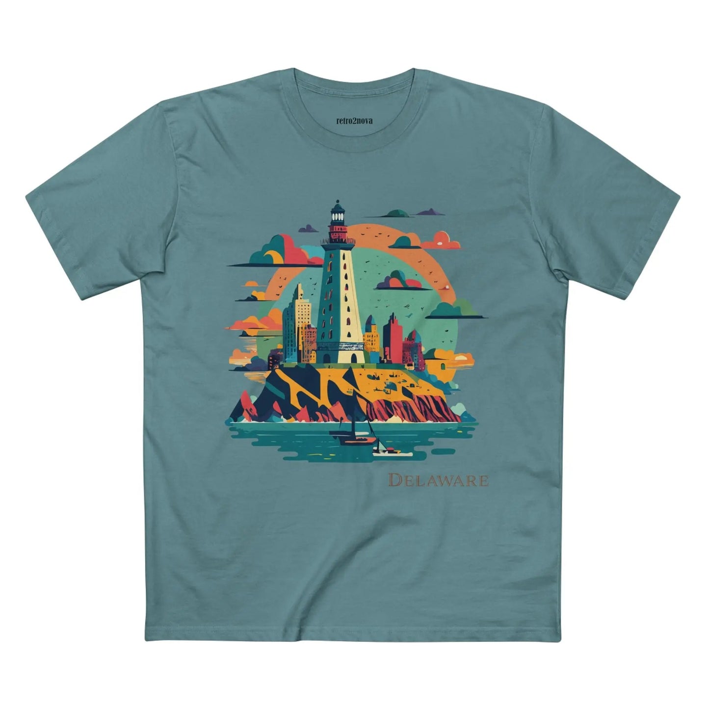 Delaware State Shirt Unisex Premium Cotton Tee With Original Art Design By Retro2Nova
