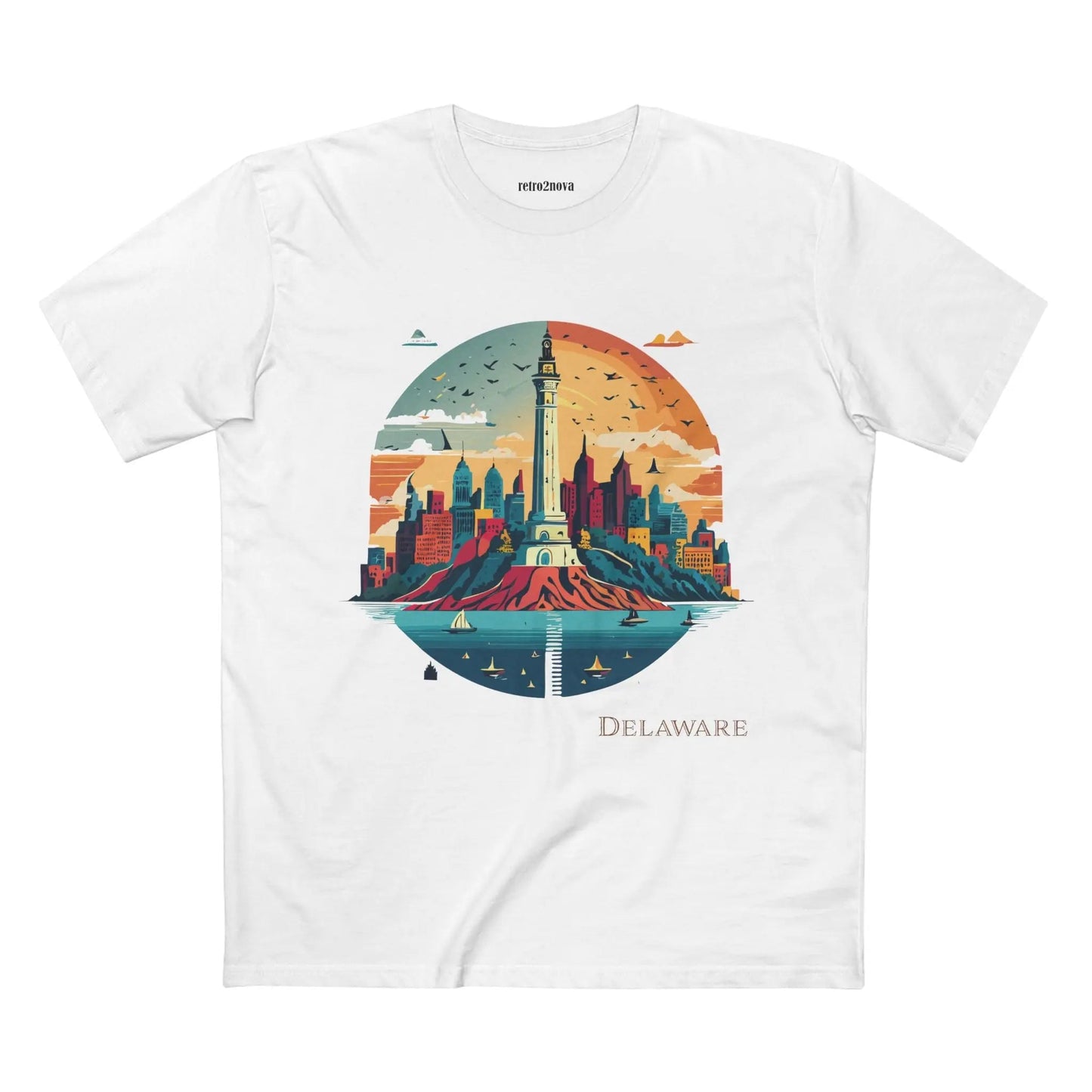 Delaware State Shirt Unisex Premium Cotton Tee With Original Art Design By Retro2Nova