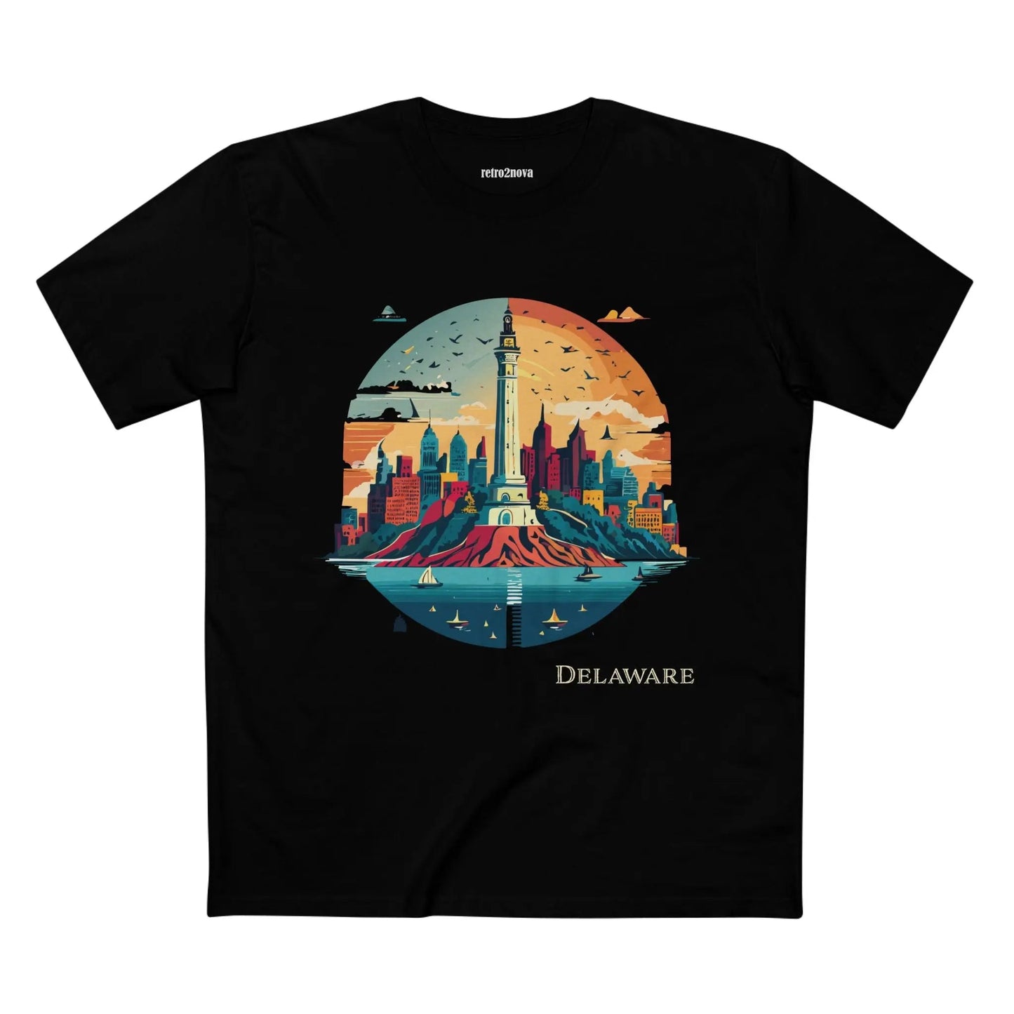 Delaware State Shirt Unisex Premium Cotton Tee With Original Art Design By Retro2Nova