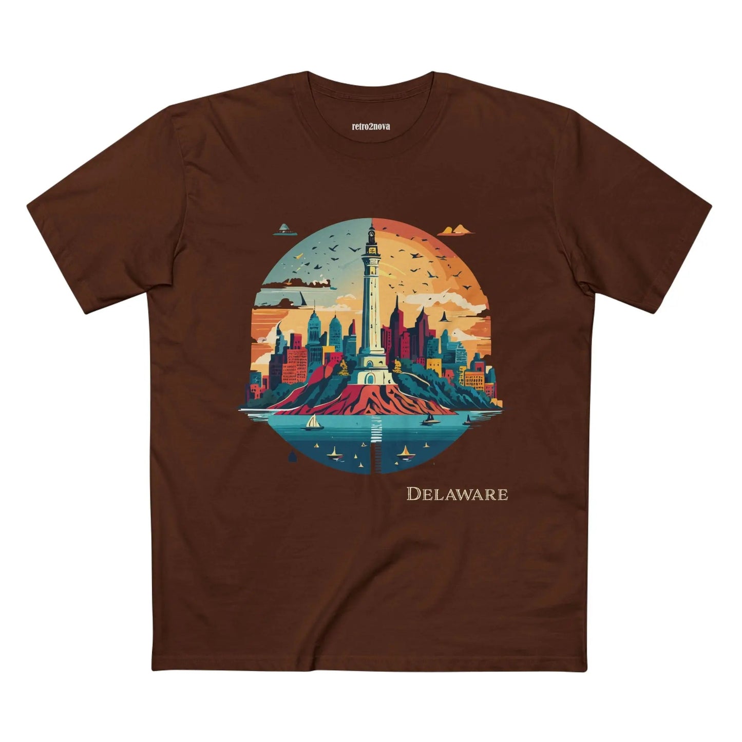 Delaware State Shirt Unisex Premium Cotton Tee With Original Art Design By Retro2Nova