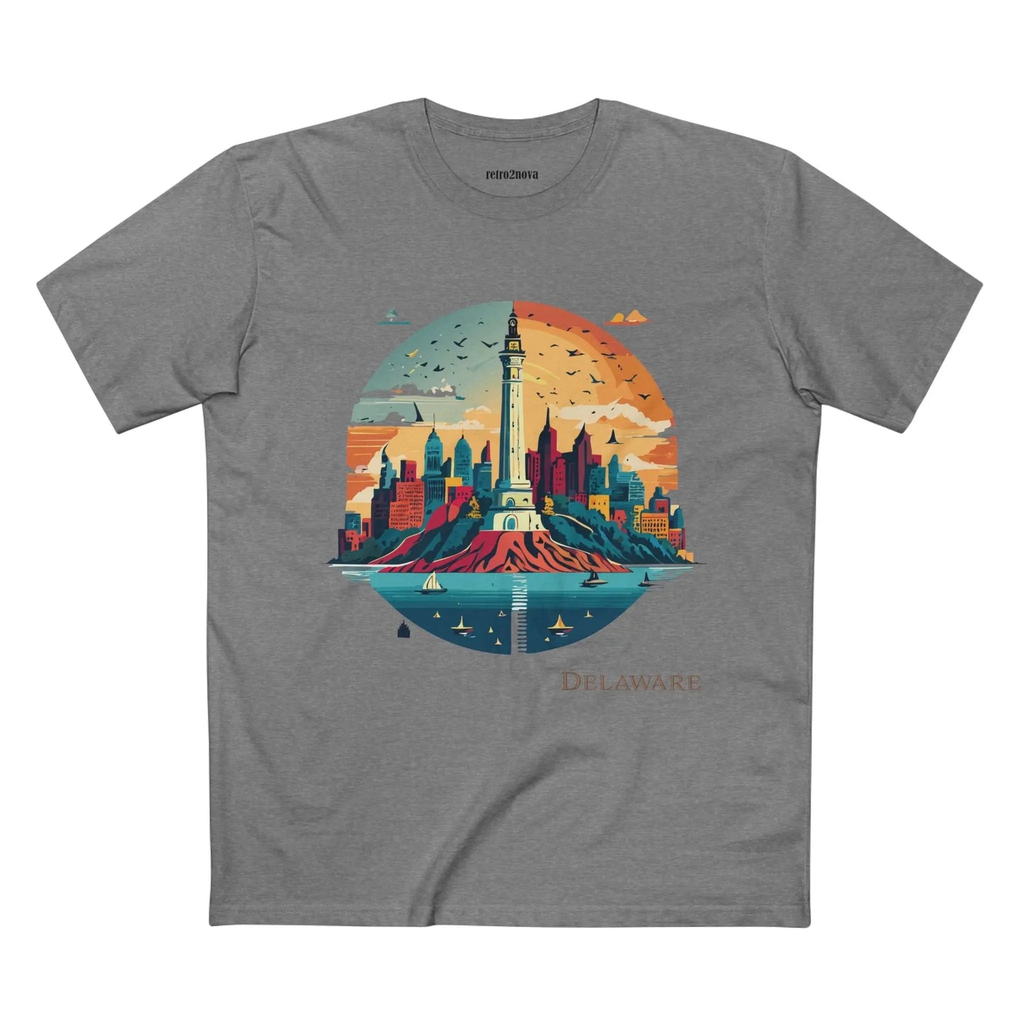 Delaware State Shirt Unisex Premium Cotton Tee With Original Art Design By Retro2Nova