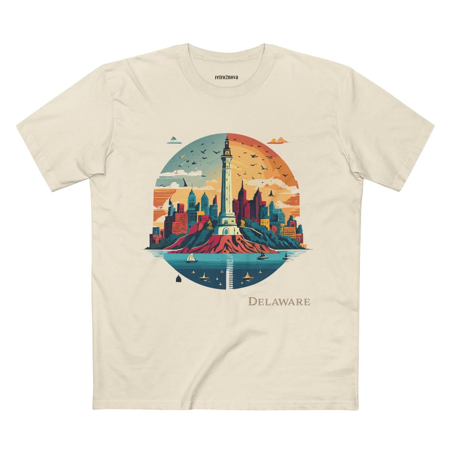Delaware State Shirt Unisex Premium Cotton Tee With Original Art Design By Retro2Nova