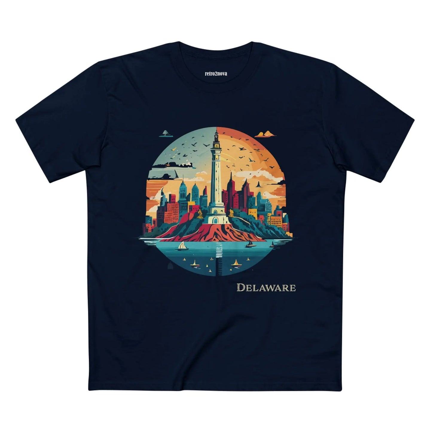Delaware State Shirt Unisex Premium Cotton Tee With Original Art Design By Retro2Nova