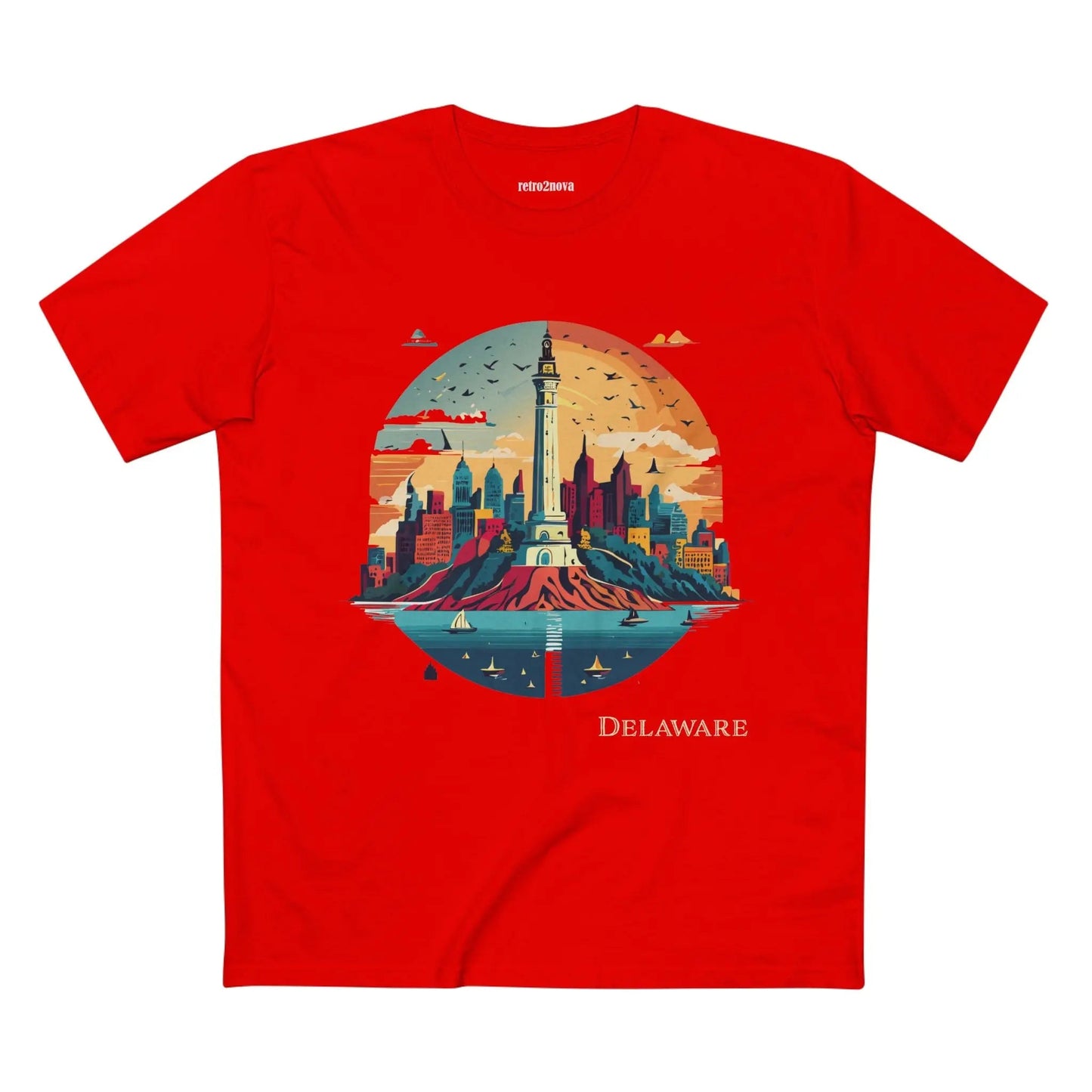 Delaware State Shirt Unisex Premium Cotton Tee With Original Art Design By Retro2Nova