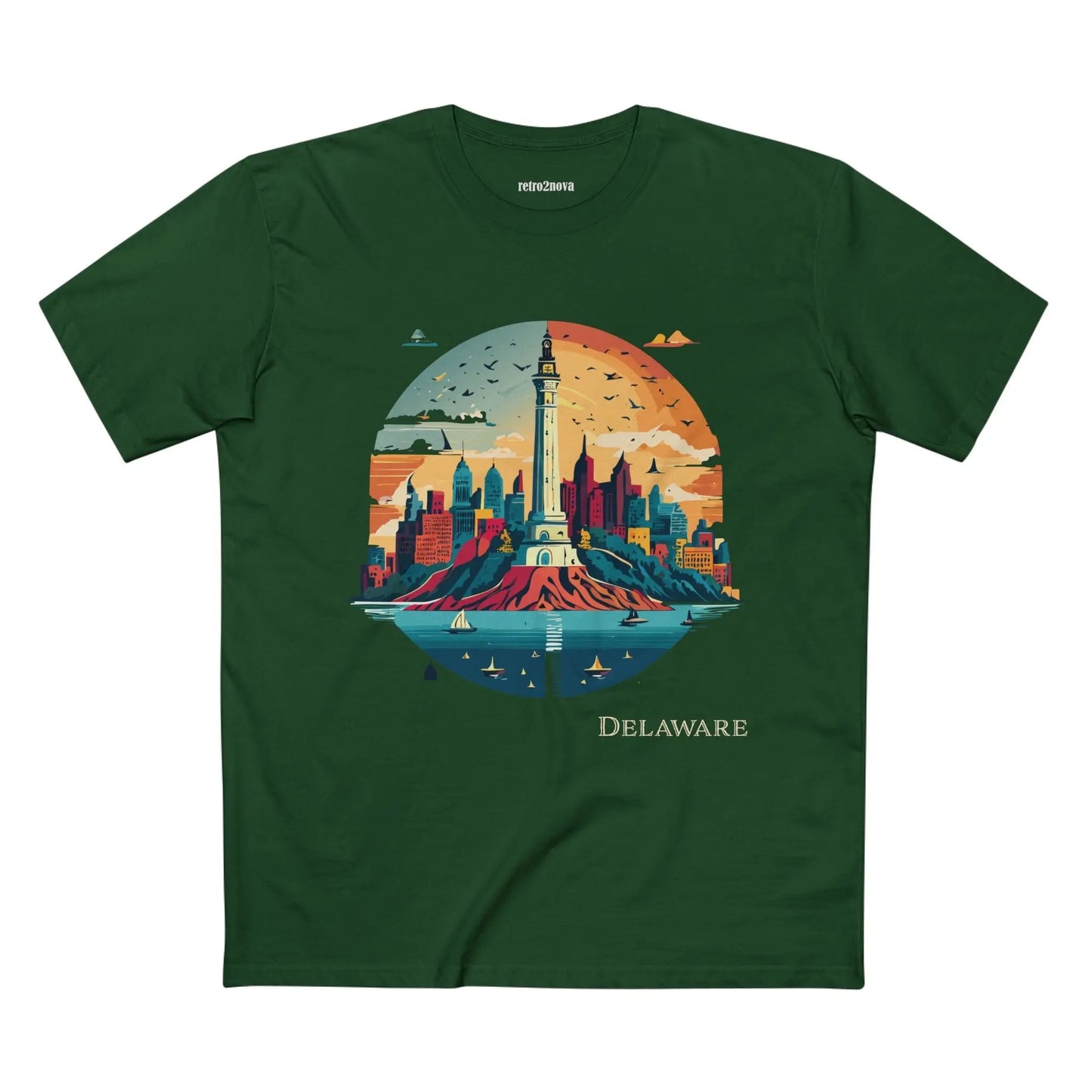 Delaware State Shirt Unisex Premium Cotton Tee With Original Art Design By Retro2Nova