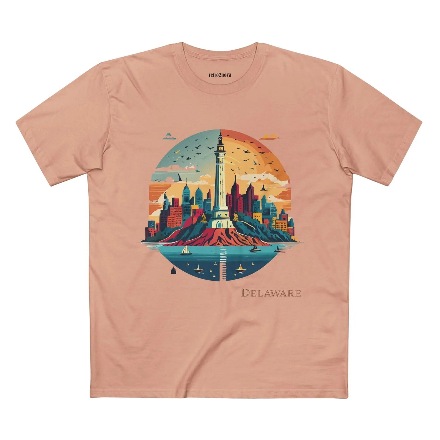 Delaware State Shirt Unisex Premium Cotton Tee With Original Art Design By Retro2Nova