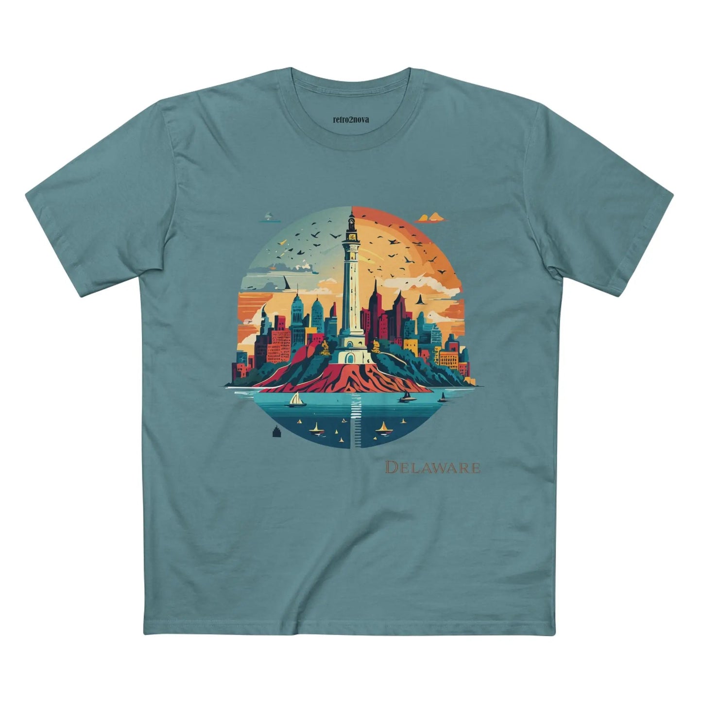 Delaware State Shirt Unisex Premium Cotton Tee With Original Art Design By Retro2Nova