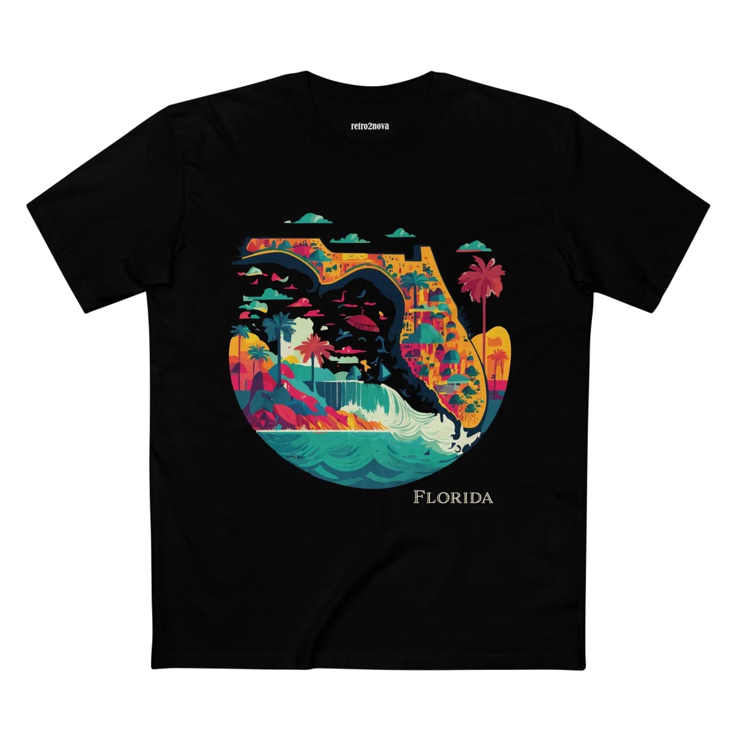 Florida State Shirt Unisex Premium Cotton Tee With Original Art Design Retro2Nova