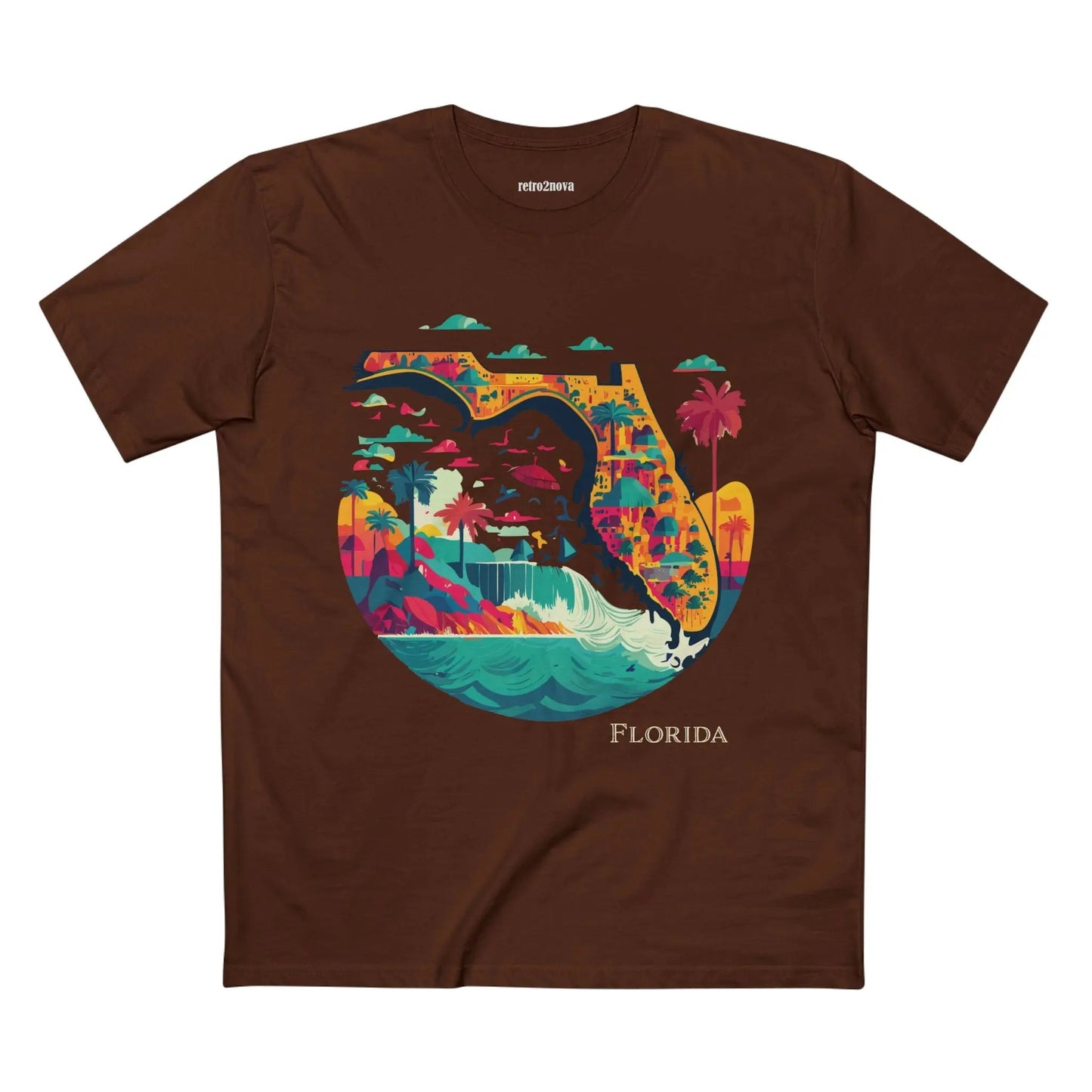 Florida State Shirt Unisex Premium Cotton Tee With Original Art Design Retro2Nova