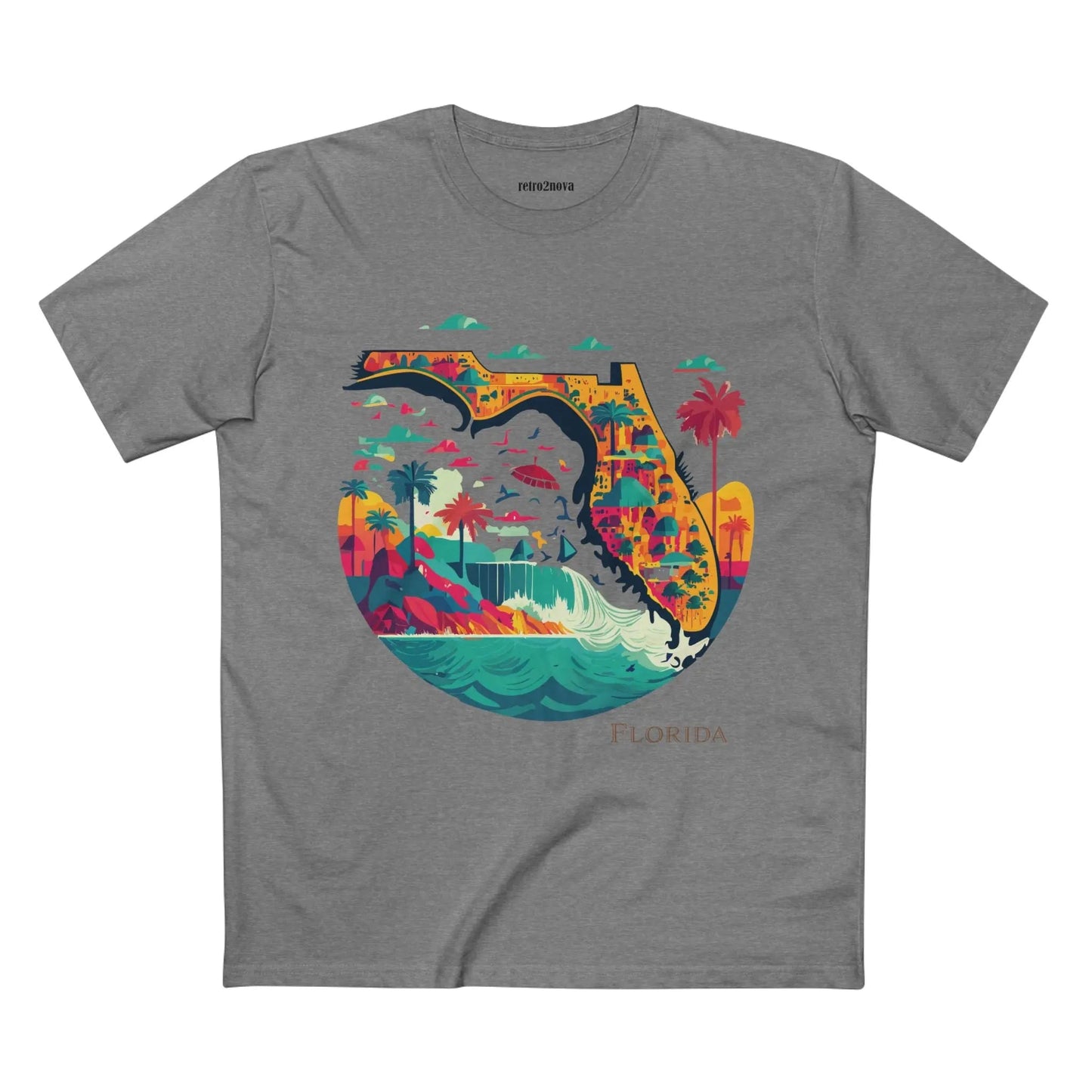 Florida State Shirt Unisex Premium Cotton Tee With Original Art Design Retro2Nova