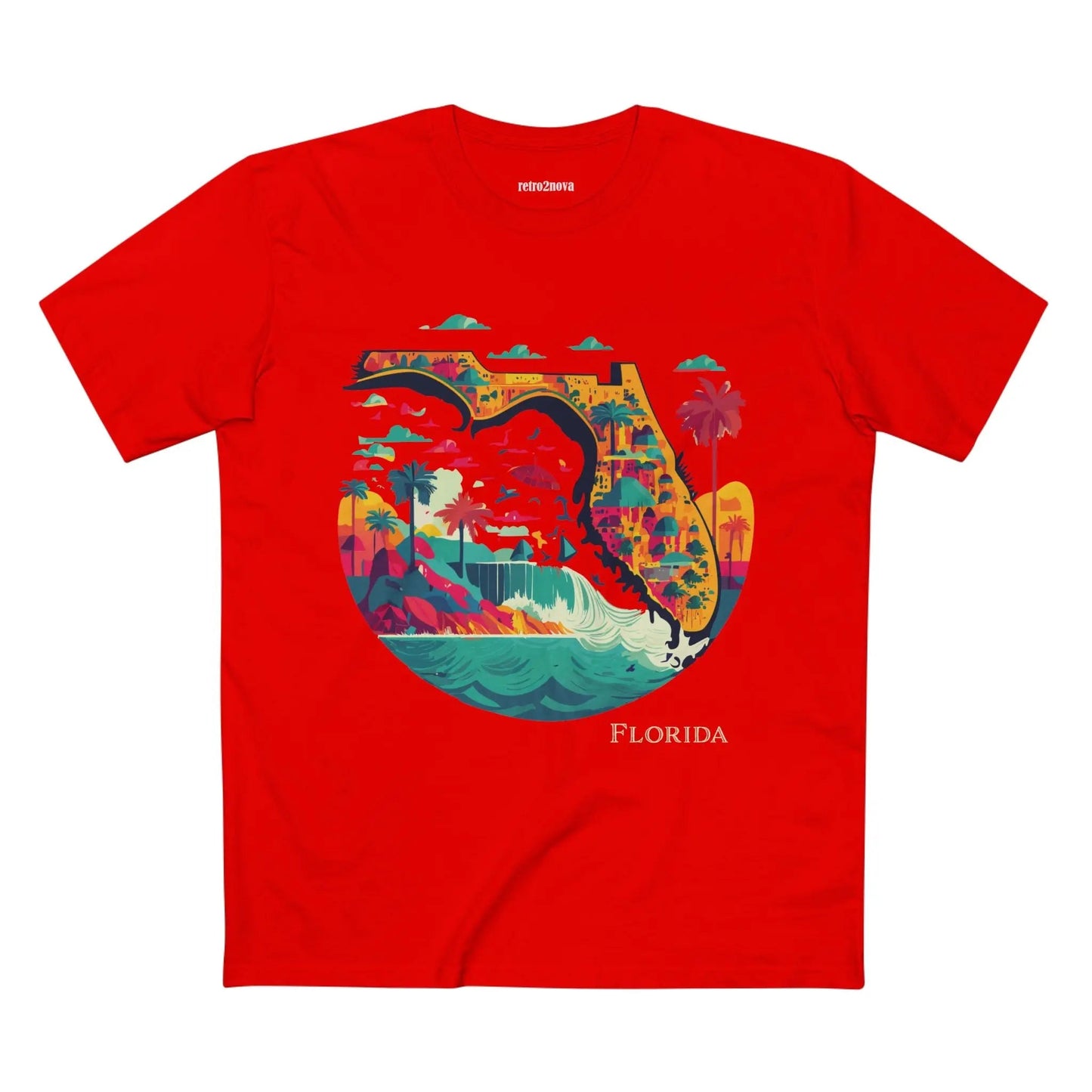 Florida State Shirt Unisex Premium Cotton Tee With Original Art Design Retro2Nova