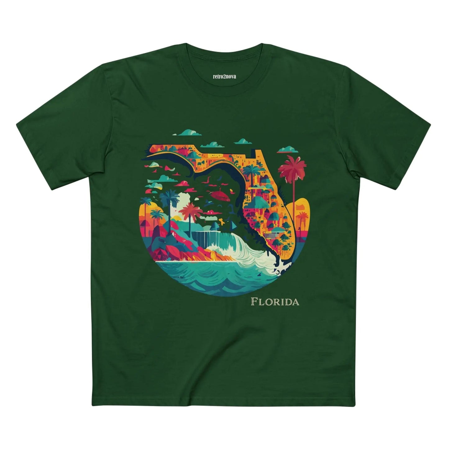 Florida State Shirt Unisex Premium Cotton Tee With Original Art Design Retro2Nova
