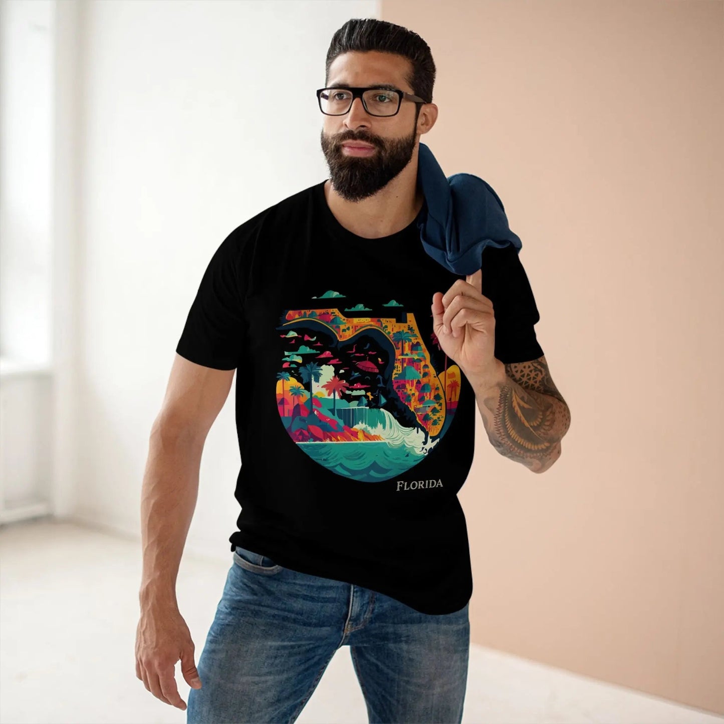 Florida State Shirt Unisex Premium Cotton Tee With Original Art Design Retro2Nova